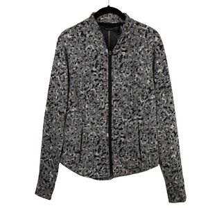 Athleta Salutation Textured Jacket Womens M Black/Gray‎ Polyester/Nylon